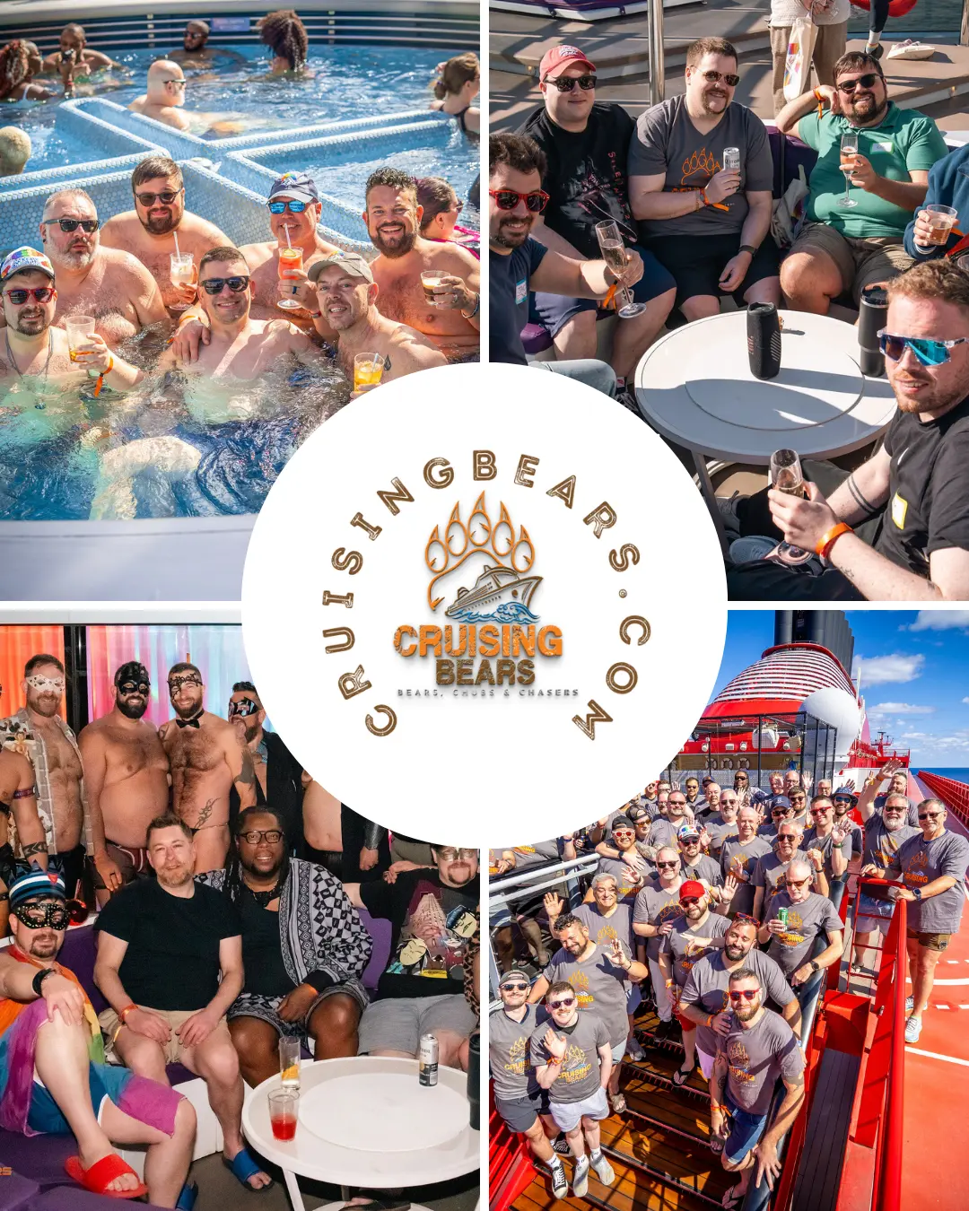 Collage of community moments and CruisingBears logo